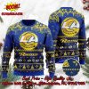 Los Angeles Rams Santa Claus On Chimney Personalized Name Ugly Christmas Sweater