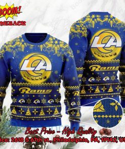 Los Angeles Rams Santa Claus In The Moon Ugly Christmas Sweater