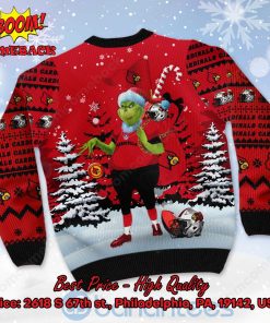 louisville cardinals grinch candy cane ugly christmas sweater 3 bCm1R