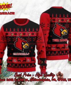 Louisville Cardinals Personalized Name Ugly Christmas Sweater