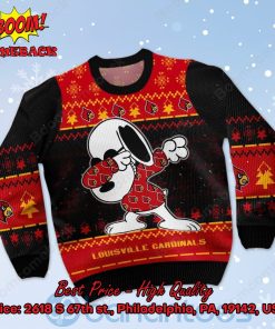 louisville cardinals snoopy dabbing ugly christmas sweater 2 KG7xj