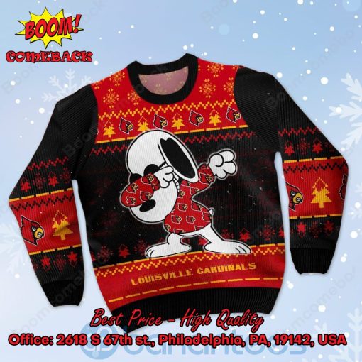 Louisville Cardinals Snoopy Dabbing Ugly Christmas Sweater