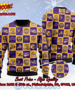 LSU Tigers Logos Ugly Christmas Sweater