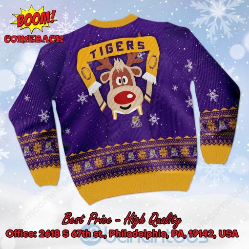 LSU Tigers Reindeer Ugly Christmas Sweater