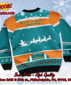miami dolphins all i need for christmas is chargers custom name number ugly christmas sweater 3 15Mhu