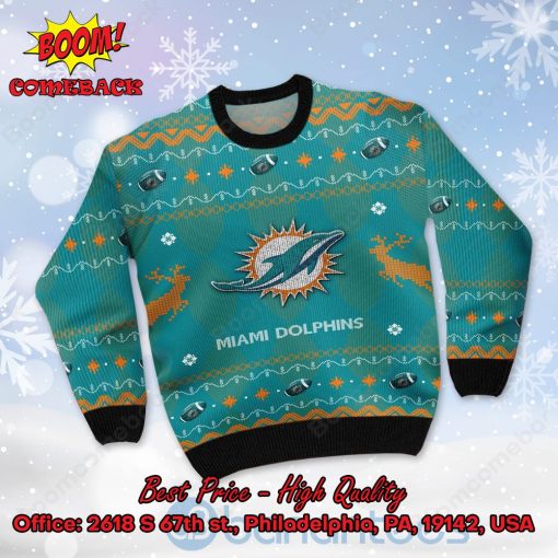 Miami Dolphins Big Logo Ugly Christmas Sweater