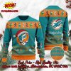 Miami Dolphins Happy Santa Claus On Chimney Ugly Christmas Sweater