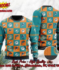 Miami Dolphins Logos Ugly Christmas Sweater