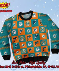 Miami Dolphins Logos Ugly Christmas Sweater