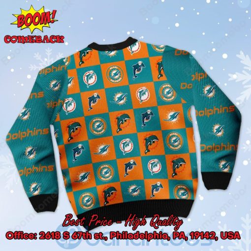 Miami Dolphins Logos Ugly Christmas Sweater