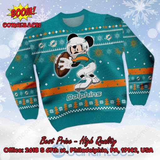 Miami Dolphins Mickey Mouse Ugly Christmas Sweater