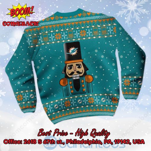 Miami Dolphins Nutcracker Not A Player I Just Crush Alot Ugly Christmas Sweater