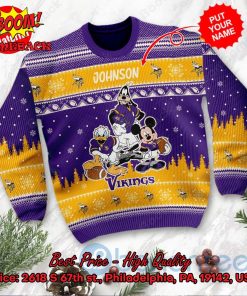 minnesota vikings disney characters personalized name ugly christmas sweater 2 mZSgU