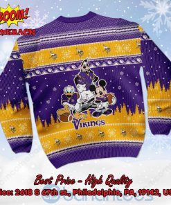 minnesota vikings disney characters personalized name ugly christmas sweater 3 7upaA