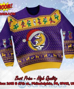 Minnesota Vikings Grateful Dead Santa Hat Ugly Christmas Sweater