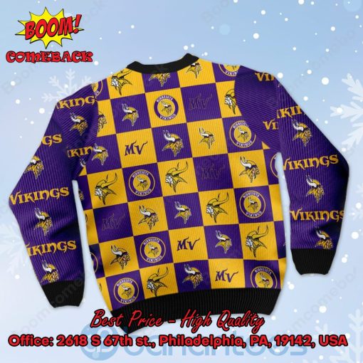 Minnesota Vikings Logos Ugly Christmas Sweater