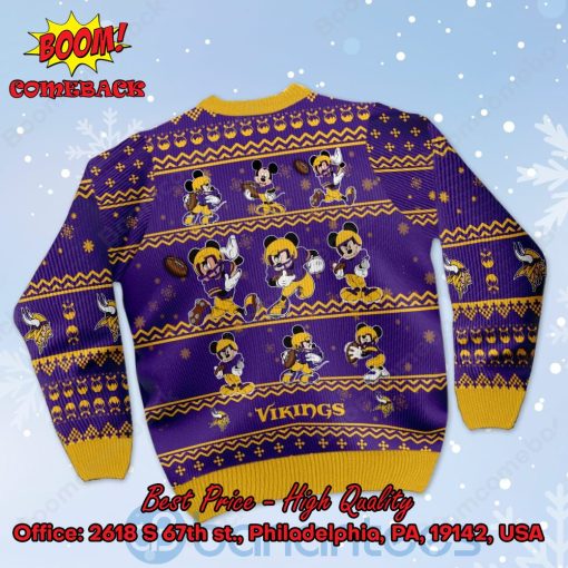 Minnesota Vikings Mickey Mouse Postures Style 1 Ugly Christmas Sweater