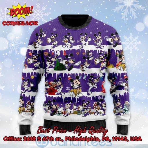 Minnesota Vikings Mickey Mouse Postures Style 2 Ugly Christmas Sweater