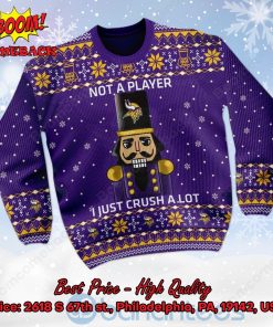 minnesota vikings nutcracker not a player i just crush alot ugly christmas sweater 2 YdoyQ