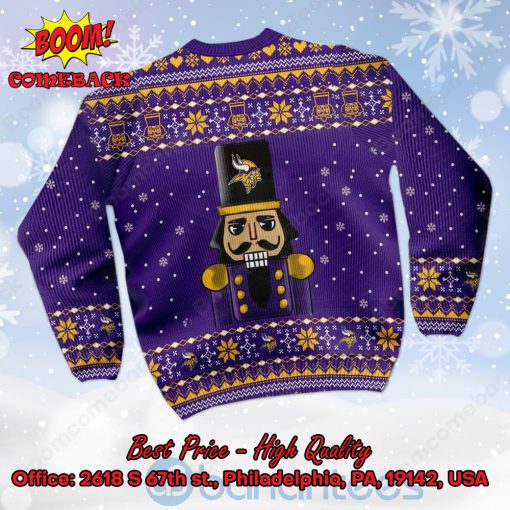 Minnesota Vikings Nutcracker Not A Player I Just Crush Alot Ugly Christmas Sweater