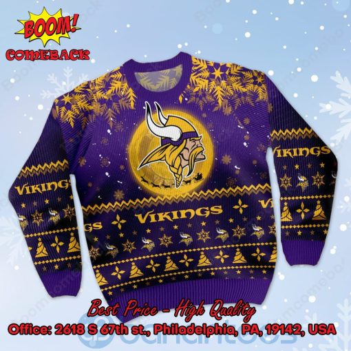 Minnesota Vikings Santa Claus In The Moon Ugly Christmas Sweater