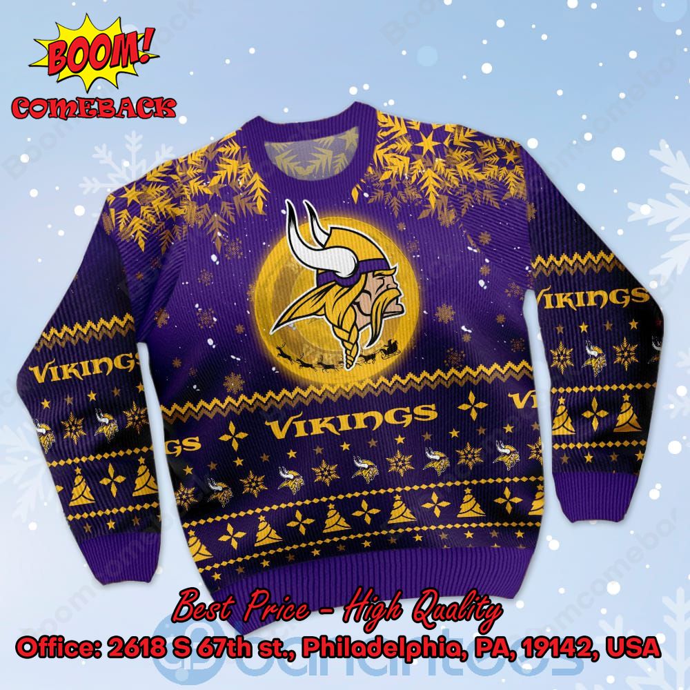 Charlie Brown Snoopy Minnesota Vikings Snoopy Ugly Christmas Sweater