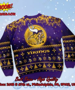 minnesota vikings santa claus in the moon ugly christmas sweater 3 pPV7B