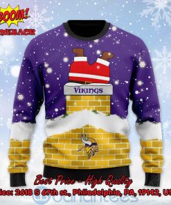 minnesota vikings santa claus on chimney personalized name ugly christmas sweater 2 OfUBE