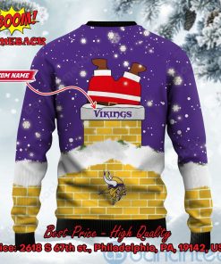 minnesota vikings santa claus on chimney personalized name ugly christmas sweater 3 JeLDl