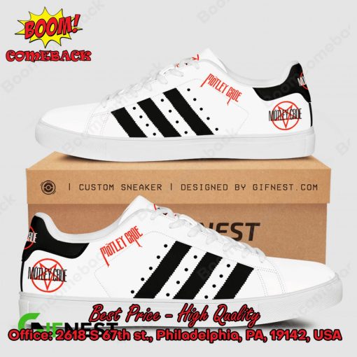 Motley Crue Black Stripes Style 4 Adidas Stan Smith Shoes