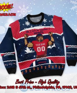 new england patriots all i need for christmas is patriots custom name number ugly christmas sweater 2 bgaLq