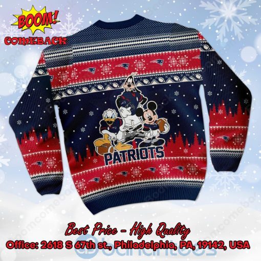 New England Patriots Disney Characters Personalized Name Ugly Christmas Sweater