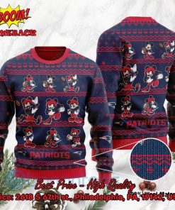 New England Patriots Mickey Mouse Postures Style 1 Ugly Christmas Sweater