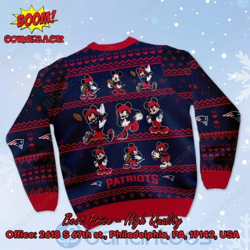 New England Patriots Mickey Mouse Postures Style 1 Ugly Christmas Sweater