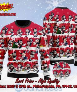 New England Patriots Mickey Mouse Postures Style 2 Ugly Christmas Sweater