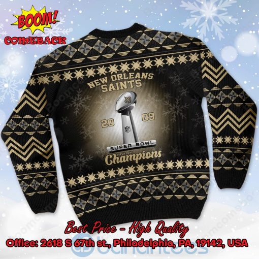New Orleans Saints 2009 Super Bowl Champions Ugly Christmas Sweater