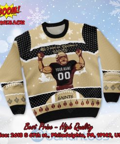 New Orleans Saints All I Need For Christmas Is Saints Custom Name Number Ugly Christmas Sweater
