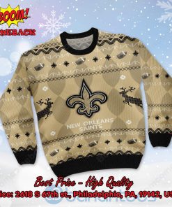 New Orleans Saints Big Logo Ugly Christmas Sweater