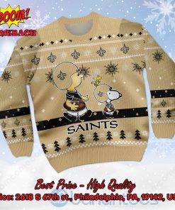 new orleans saints charlie brown peanuts snoopy ugly christmas sweater 2 hBlgS