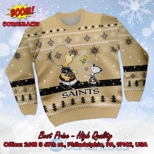 New Orleans Saints Charlie Brown Peanuts Snoopy Ugly Christmas Sweater