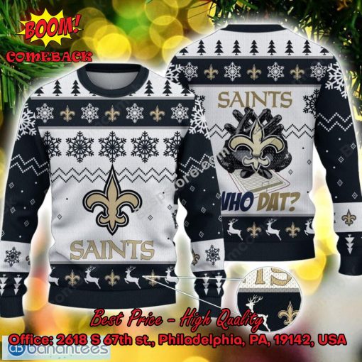 New Orleans Saints Gloves Who Dat Ugly Christmas Sweater