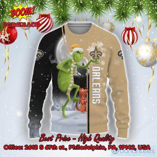 New Orleans Saints Grinch And Max Christmas Sweater