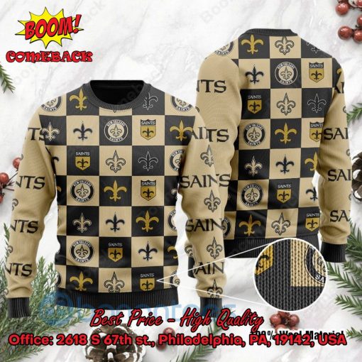 New Orleans Saints Logos Ugly Christmas Sweater