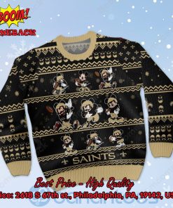New Orleans Saints Mickey Mouse Postures Style 1 Ugly Christmas Sweater