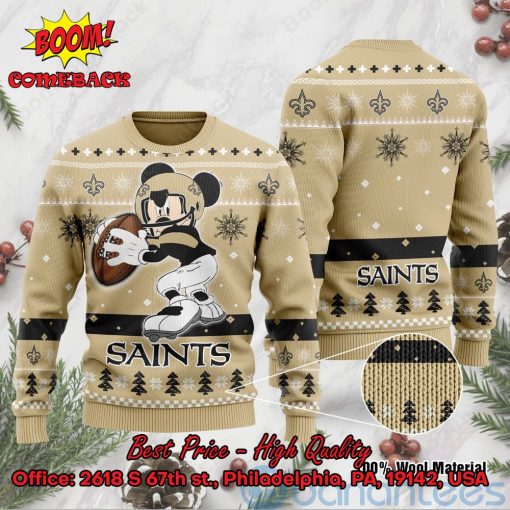 New Orleans Saints Mickey Mouse Ugly Christmas Sweater