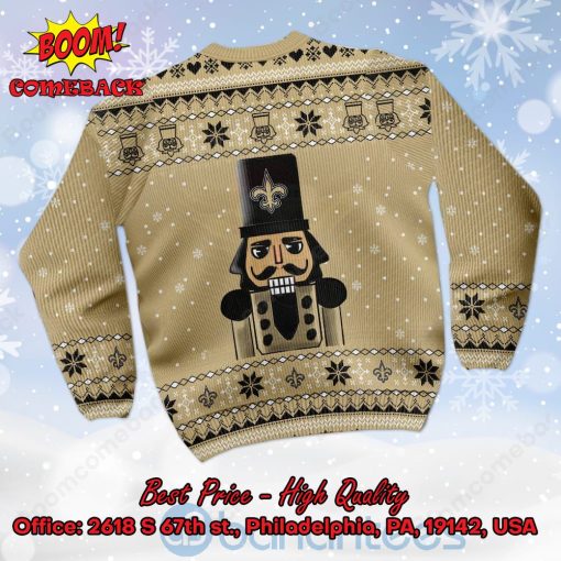 New Orleans Saints Nutcracker Not A Player I Just Crush Alot Ugly Christmas Sweater