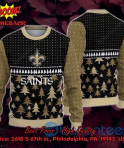 New Orleans Saints Pine Trees Ugly Christmas Sweater