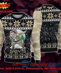 New Orleans Saints Santa Claus Dabbing Ho Ho Ho Ugly Christmas Sweater