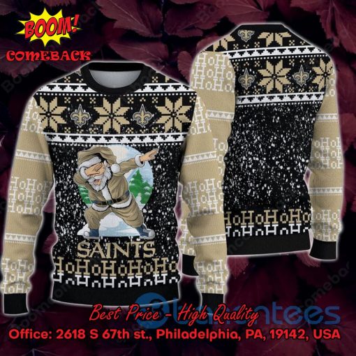 New Orleans Saints Santa Claus Dabbing Ho Ho Ho Ugly Christmas Sweater