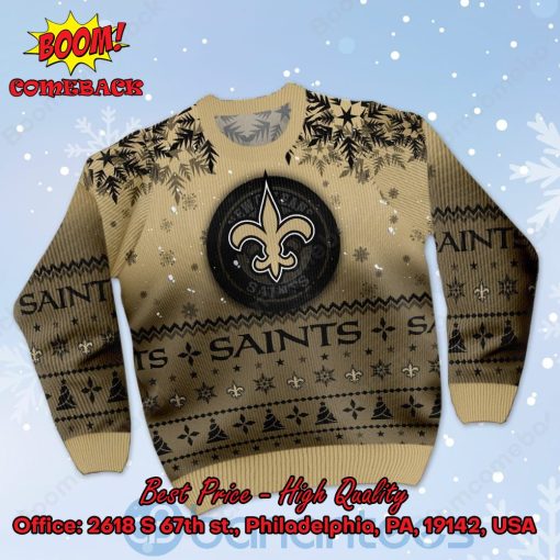 New Orleans Saints Santa Claus In The Moon Ugly Christmas Sweater